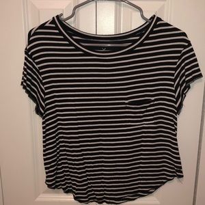 Cotton black and white striped shirt